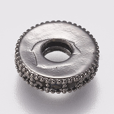 Brass Micro Pave Cubic Zirconia Bead Spacers&nbsp;ZIRC-K074-11A-02B-1