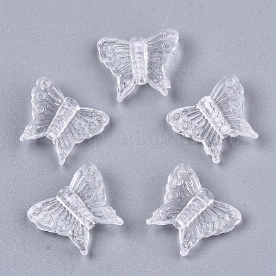 透明なアクリルビーズ  蝶  透明  13.5x15x5mm  穴：1.6mm  約1290個/500g&nbsp;MACR-T036-10-1