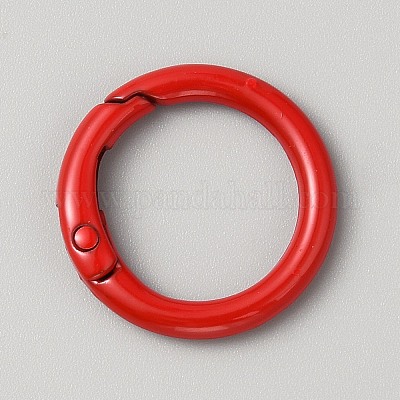 合金プッシュ式リングカン  リング  レッド  26x3.5mm&nbsp;FIND-WH0431-05B-1