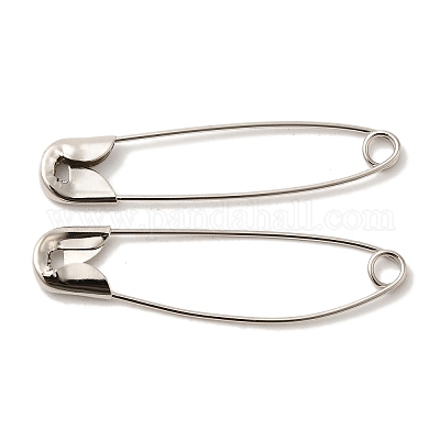 アイアン製安全ピン  プラチナ  45x10x3mm  ピン：0.8mm  約500個/袋&nbsp;NEED-D038-45mm-1