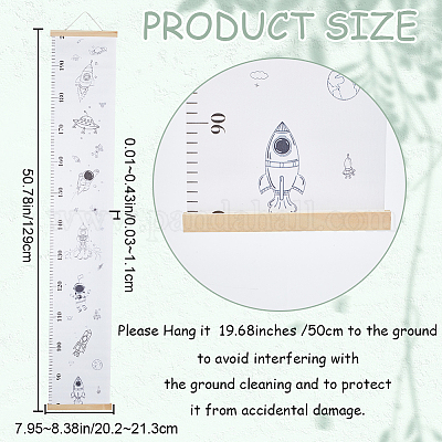 Space Theme Pattern Removable Height Chart for Kids&nbsp;AJEW-WH0165-72A-1