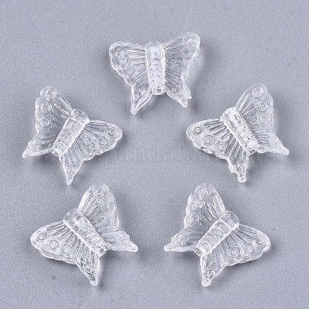 透明なアクリルビーズ  蝶  透明  13.5x15x5mm  穴：1.6mm  約1290個/500g&nbsp;MACR-T036-10-1