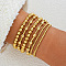 6Pcs CCB Round Beaded Stretch Bracelets, Golden, 190~205mm