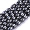 Magnetic Synthetic Hematite Beads Strands, Six Facets, Twist, Black, about 8mm in diameter, 12mm long, hole: about 1mm, 16 inch