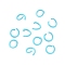 Spray Painted Iron Open Jump Rings, Round, Sky Blue, 17 Gauge, 8~8.5x1.2mm, Inner Diameter: 5~6mm
