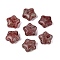 Picasso Opaque Glass Beads, Star, Indian Red, 15~15.5x15.5~16x8~8.5mm, Hole: 1~1.5mm, About 213pcs/pound
