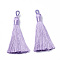 Polyester Tassel Big Pendants Decoration, Lilac, 80~90x8.5~9mm, Hole: 4x6mm