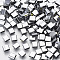 Electroplate Glass Seed Beads, 2-Hole, Square, Platinum Plated, 5x4.5~5.5x2~2.5mm, Hole: 0.5~0.8mm