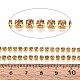 鉄ラインストーンカップチェーン  スプールで  銀  金色の石英  3x3x2.5mm  約10ヤード/ロール&nbsp;CH-A008-01D-3