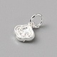 真鍮製チャーム  丸カン付き  銀  雲  10x8x2mm  穴：4mm&nbsp;LS-FIND-WH0159-63S-04-2
