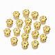 CCBプラスチックビーズ  花  ゴールドカラー  6.5x2.5mm  穴：1.6mm  約7300個/500g&nbsp;CCB-T011-43B-G-1