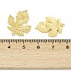 真鍮製スタッドピアスパーツ  カドミウムフリー＆ニッケルフリー＆鉛フリー  カン付き  葉  18KGP本金メッキ  21.5x18mm  穴：1mm  ピン：0.8x11.5mm&nbsp;KK-Z099-04G-02-3