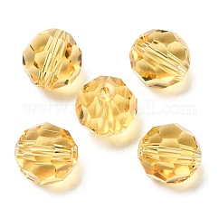 Imitation Austrian Crystal Beads, Grade AAA, K9 Glass, Faceted(32 Facets), Round, Champagne Yellow, 8mm, Hole: 0.9~1.4mm