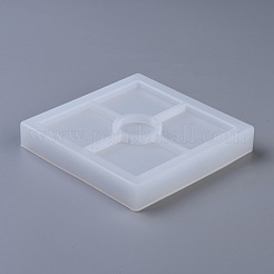 DIYスクエアコースターシリコンモールド  レジン型  UVレジン用  エポキシ樹脂ジュエリー作り  ホワイト  106x106x16mm  内径：100x100mm&nbsp;DIY-P010-29