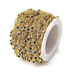 Brass Cubic Zirconia Cable Chains&nbsp;CHC-H112-02G-06