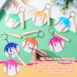 6Pcs 6 Colors Acrylic Keychains&nbsp;KEYC-SZ0001-31
