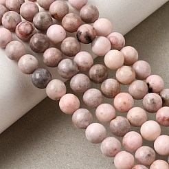 天然ピンクゼブラジャスパービーズ連売り  ラウンド  6mm  穴：1mm  約61個/連  15.2インチ&nbsp;G-P231-01-6mm