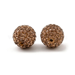 パヴェボールディスコビーズ  樹脂粘土ラインストーンビーズ  グレードA  lt.col.topaz  pp15（2.1~2.2mm）  14mm  穴：1.8mm&nbsp;RB-Q195-14mm-246