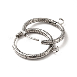 Tarnish Resistant 201 Stainless Steel Hoop Earrings Findings&nbsp;STAS-I695-03F