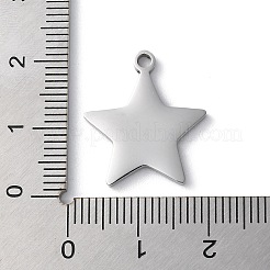 変色しない304ステンレススチールペンダント  星のチャーム  ステンレス鋼色  20x18x1.8mm  穴：1.8mm&nbsp;STAS-D025-04P-02