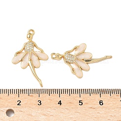 Brass Micro Pave Clear Cubic Zirconia Pendants&nbsp;KK-S531-25G