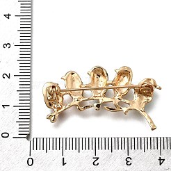 亜鉛合金エナメルラインストーンブローチ  ゴールドカラー  鳥  20x37mm&nbsp;JEWB-V001-03A-01
