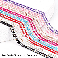 8Pcs 8 Colors Brass Curb Chains&nbsp;CHC-NB0001-09