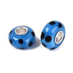 Handmade Lampwork & Brass Core European Beads&nbsp;LAMP-N044-02S-02