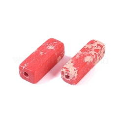 天然ジャスパー染めビーズ  直方体の  レッド  13x4x4mm  穴：1.4mm&nbsp;LS-G-G137-01E