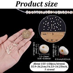 1 連売り天然養殖淡水真珠ビーズ 連売り  ライス  貝殻色  1.5~2x1.5~2x1.5~2mm  穴：0.5mm  約155~158個/連  14.13~14.25インチ（35.9~36.2cm）&nbsp;PEAR-NB0001-34