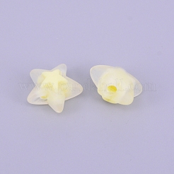 透明なアクリルビーズ  艶消し  DIYアクセサリー  透明  スター  ライトゴールデンロッドイエロー  16x16.5x9.5mm  穴：2.5mm&nbsp;FACR-CJC0001-02D