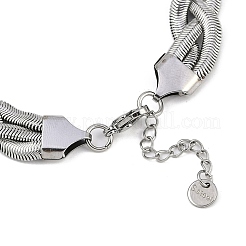 女性用304ステンレススチールブレスレット  ステンレス鋼色  7-5/8インチ（19.3cm）&nbsp;BJEW-U012-01P