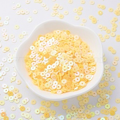 オーナメントアクセサリープラスチック製スパンコール/スパンコールビーズ  ギア  きいろ  4~5x0.1mm  穴：1mm&nbsp;PVC-E001-03-RC01