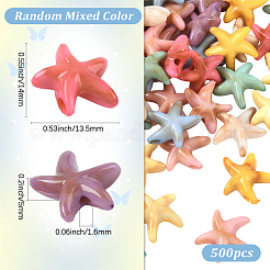 500PCSアクリルビーズ  天然石風  スター  ミックスカラー  14x13.5x5mm  穴：1.6mm&nbsp;SACR-PA0001-16