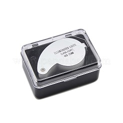 タイプ虫眼鏡ポータブル拡大鏡を特定する40のx 25 mmのジュエリー  ホワイト  57x32x25mm  ガラス：23ミリ  倍率：40倍&nbsp;TOOL-A007-B05