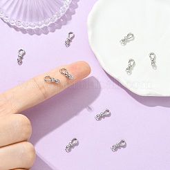 シェグレース真鍮製引き輪  カドミウムフリーと鉛フリー＆ニッケルフリー  プラチナ  12x5x3mm  穴：4x3mmと1mm&nbsp;XGRQ6B979-889P