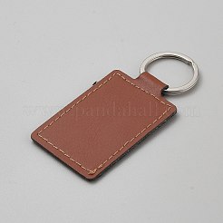 Puレザーキーホルダー  合金リング付き  長方形  シエナ  86mm&nbsp;KEYC-WH20005-21E
