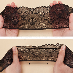 8ヤード 2色 ポリエステル刺繍レーストリム  服飾材料  ファン模様  ミックスカラー  3-1/2インチ（88mm）  4ヤード/カラー&nbsp;OCOR-FG0001-84
