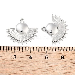変色しない304ステンレススチールペンダント  ファンチャーム  ステンレス鋼色  17.5x20.5x2.5mm  穴：1.6mm&nbsp;LS-STAS-P364-20P