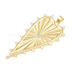 Brass Micro Pave Cubic Zirconia Big Pendants&nbsp;KK-C162-063G-01