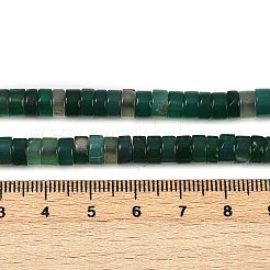 染め加工天然石瑪瑙ビーズ連売り  ディスク  ヒシビーズ  ティール  6x4mm  穴：1mm  約105個/連  14.76''~14.96''（37.5~38センチメートル）&nbsp;G-U030-B01-02