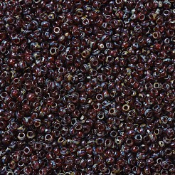 MIYUKIラウンドロカイユビーズ  日本製シードビーズ  11/0  （rr4503)透明炎赤いピカソ  11/0  2x1.3mm  穴：0.8mm  約1100PCS /ボトル  10 G /ボトル&nbsp;SEED-JP0008-RR4503