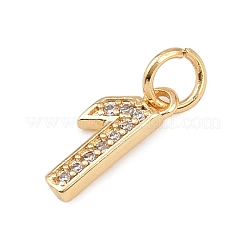 Brass Micro Pave Clear Cubic Zirconia Charms&nbsp;KK-G544-04G-01