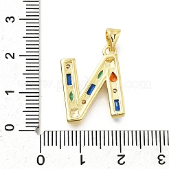 Brass Micro Pave Clear Cubic Zirconia Pendants&nbsp;KK-G521-01G-N-01