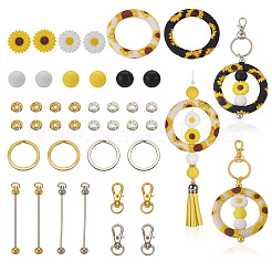 DIY Sunflower Iron Beadable Bar Keychain Making Kits&nbsp;DIY-TA0010-21