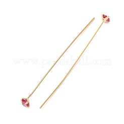 Brass Micro Pave Cubic Zirconia Stud Earring Findings&nbsp;CU-CBA4618-01G-03