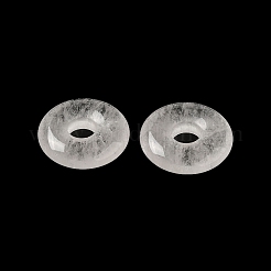 天然石クオーツクリスタルペンダント  ドーナツ/円盤チャーム  15~16x4~5mm  穴：4~5mm&nbsp;G-C066-02K