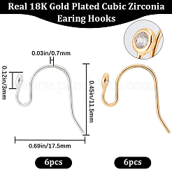 12Pcs 2 Colors Brass Earring Hooks&nbsp;FIND-BBC0002-68