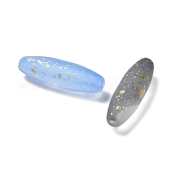 艶消しガラスビーズ  ライス  金箔  ミックスカラー  21.5x6.5mm  穴：1.4mm  約915個/1000g&nbsp;FGLA-L001-001A