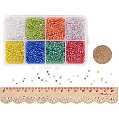 混合された12/0円形ガラスシードビーズ  ミックスカラー  2mm  穴：1mm  約12500個/箱&nbsp;SEED-PH0006-2mm-05